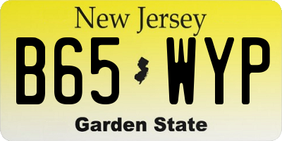 NJ license plate B65WYP