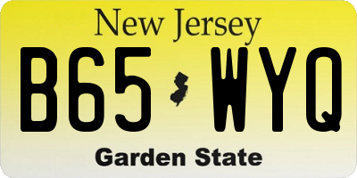NJ license plate B65WYQ
