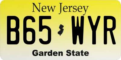 NJ license plate B65WYR