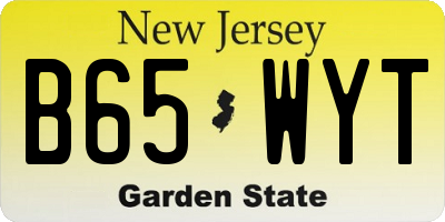 NJ license plate B65WYT