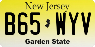 NJ license plate B65WYV