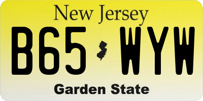 NJ license plate B65WYW