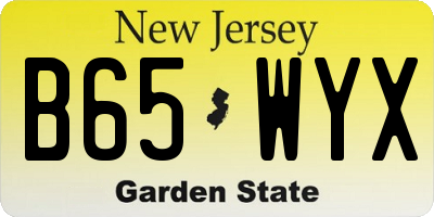 NJ license plate B65WYX