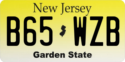 NJ license plate B65WZB