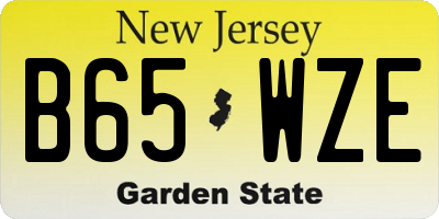 NJ license plate B65WZE
