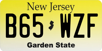 NJ license plate B65WZF