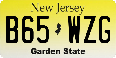 NJ license plate B65WZG