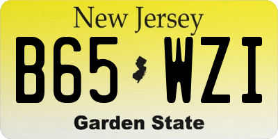 NJ license plate B65WZI