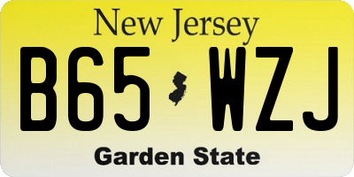 NJ license plate B65WZJ