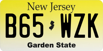 NJ license plate B65WZK