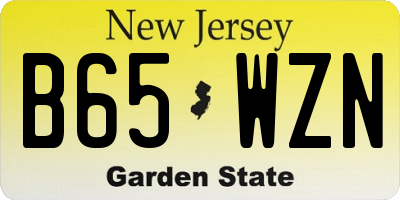 NJ license plate B65WZN