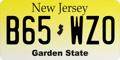 NJ license plate B65WZO