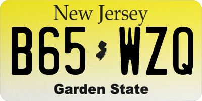 NJ license plate B65WZQ
