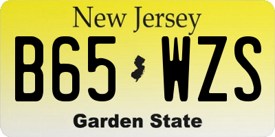 NJ license plate B65WZS