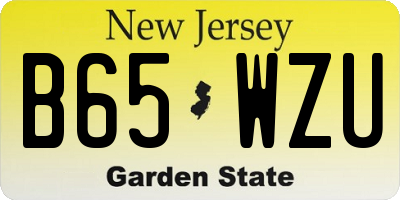 NJ license plate B65WZU