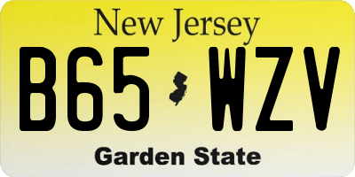 NJ license plate B65WZV