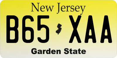 NJ license plate B65XAA