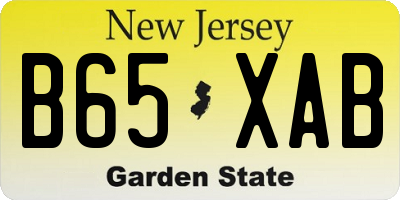 NJ license plate B65XAB