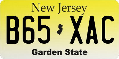 NJ license plate B65XAC