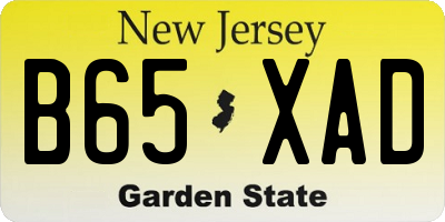 NJ license plate B65XAD