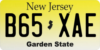 NJ license plate B65XAE