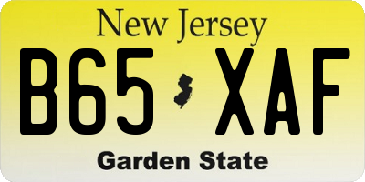 NJ license plate B65XAF