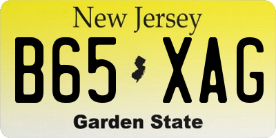 NJ license plate B65XAG