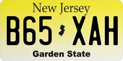 NJ license plate B65XAH