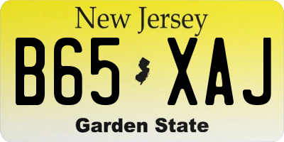 NJ license plate B65XAJ