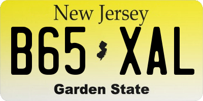 NJ license plate B65XAL