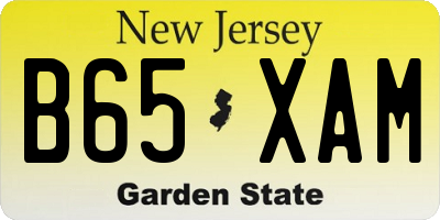 NJ license plate B65XAM
