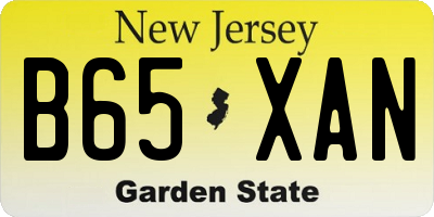 NJ license plate B65XAN