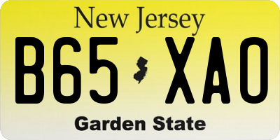 NJ license plate B65XAO