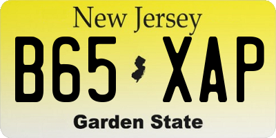 NJ license plate B65XAP