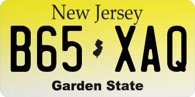 NJ license plate B65XAQ
