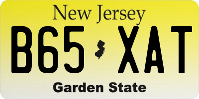 NJ license plate B65XAT