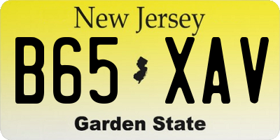 NJ license plate B65XAV