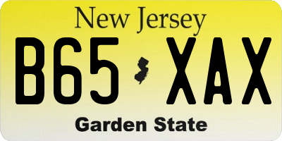NJ license plate B65XAX