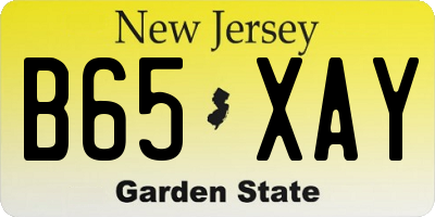 NJ license plate B65XAY