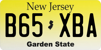 NJ license plate B65XBA