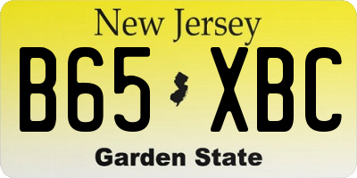 NJ license plate B65XBC