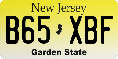 NJ license plate B65XBF
