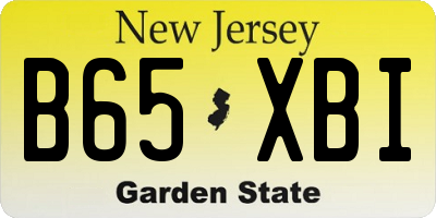 NJ license plate B65XBI