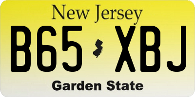 NJ license plate B65XBJ