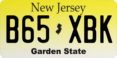 NJ license plate B65XBK
