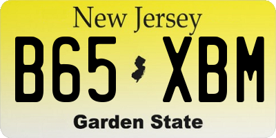 NJ license plate B65XBM