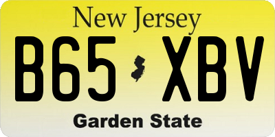 NJ license plate B65XBV