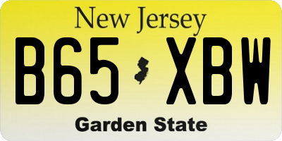 NJ license plate B65XBW