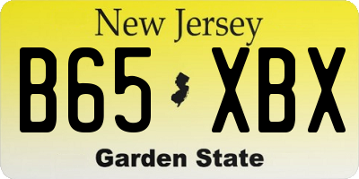 NJ license plate B65XBX