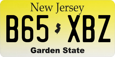 NJ license plate B65XBZ